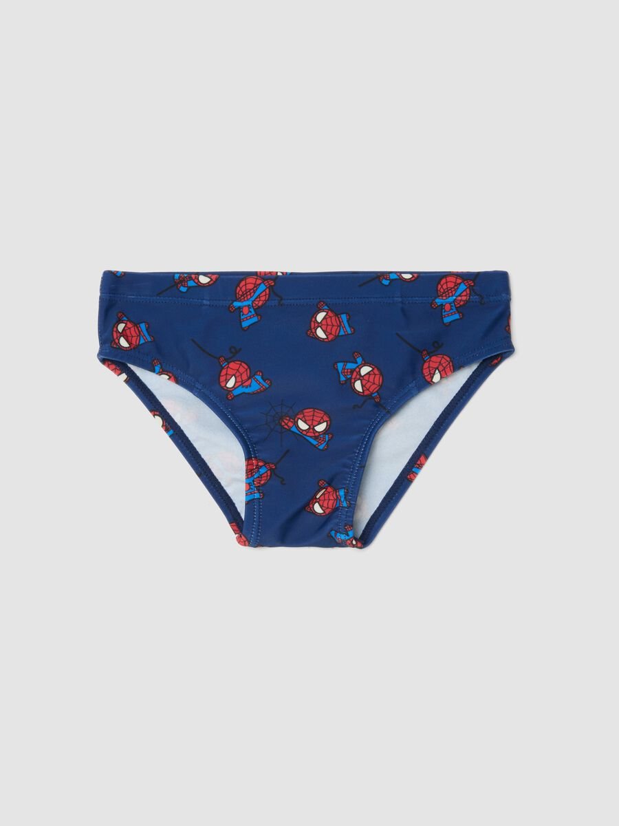 Blue Spider-Man Print Swim Briefs for Boys_0
