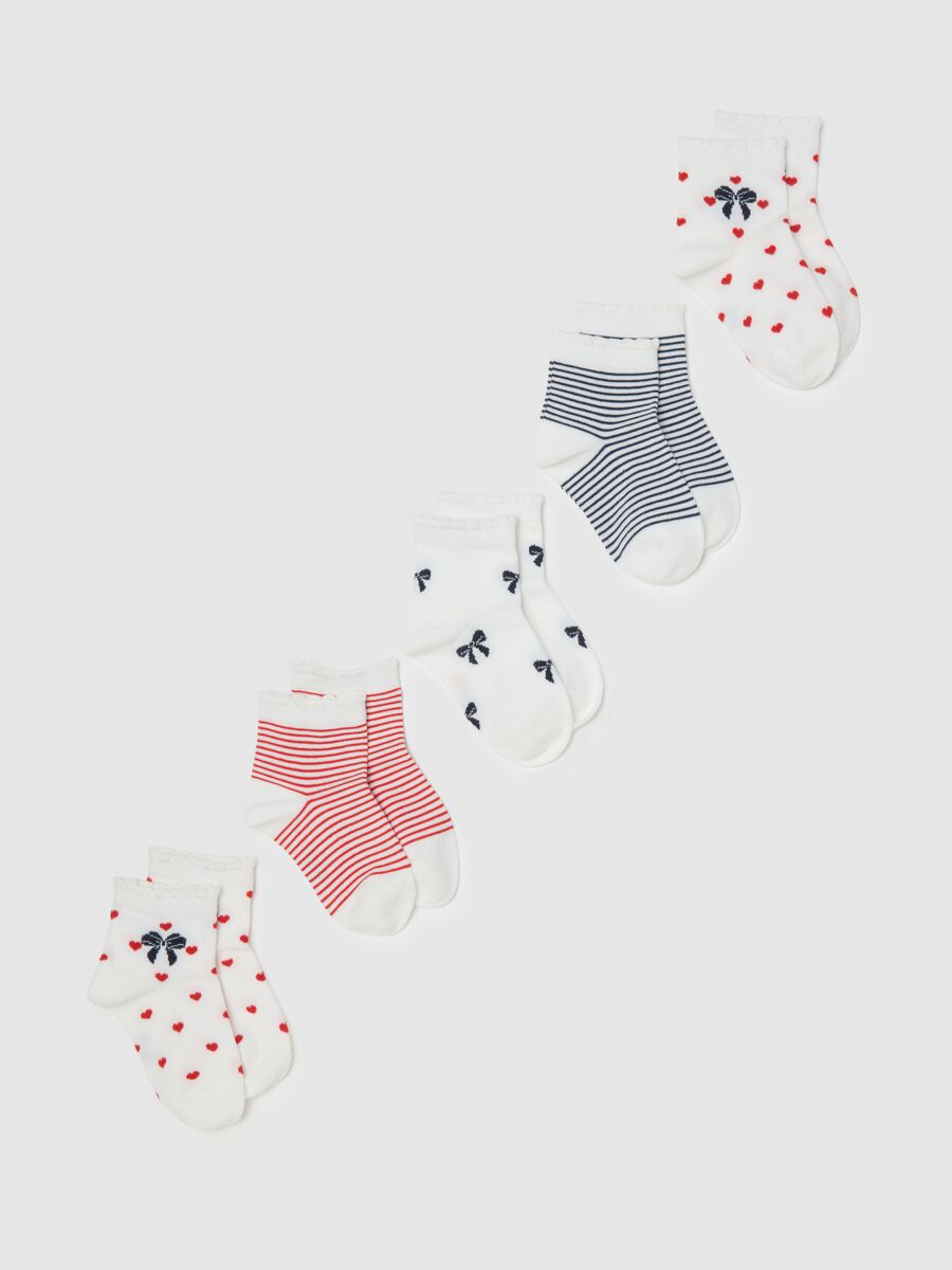 Multicolour cotton blend short sock multipack for girls_0