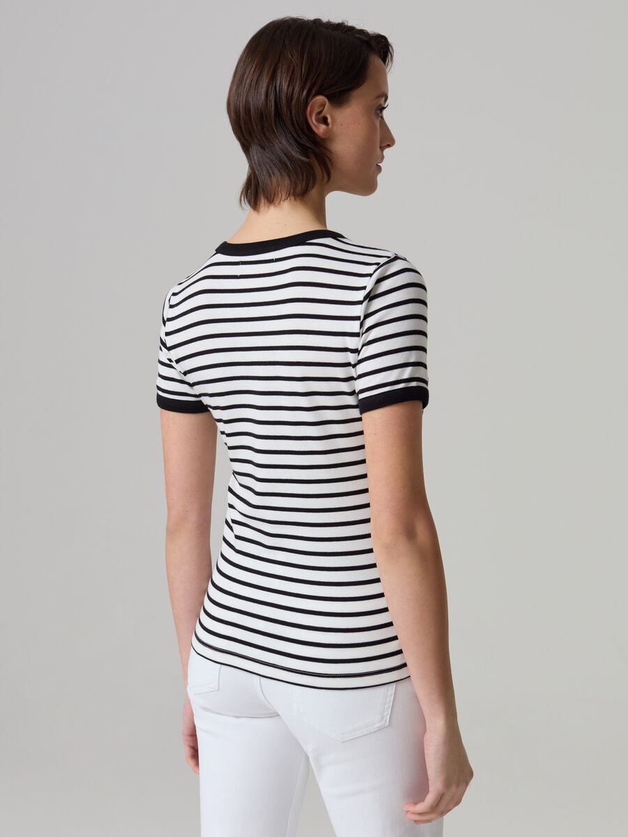 Striped T-shirt in stretch cotton_2