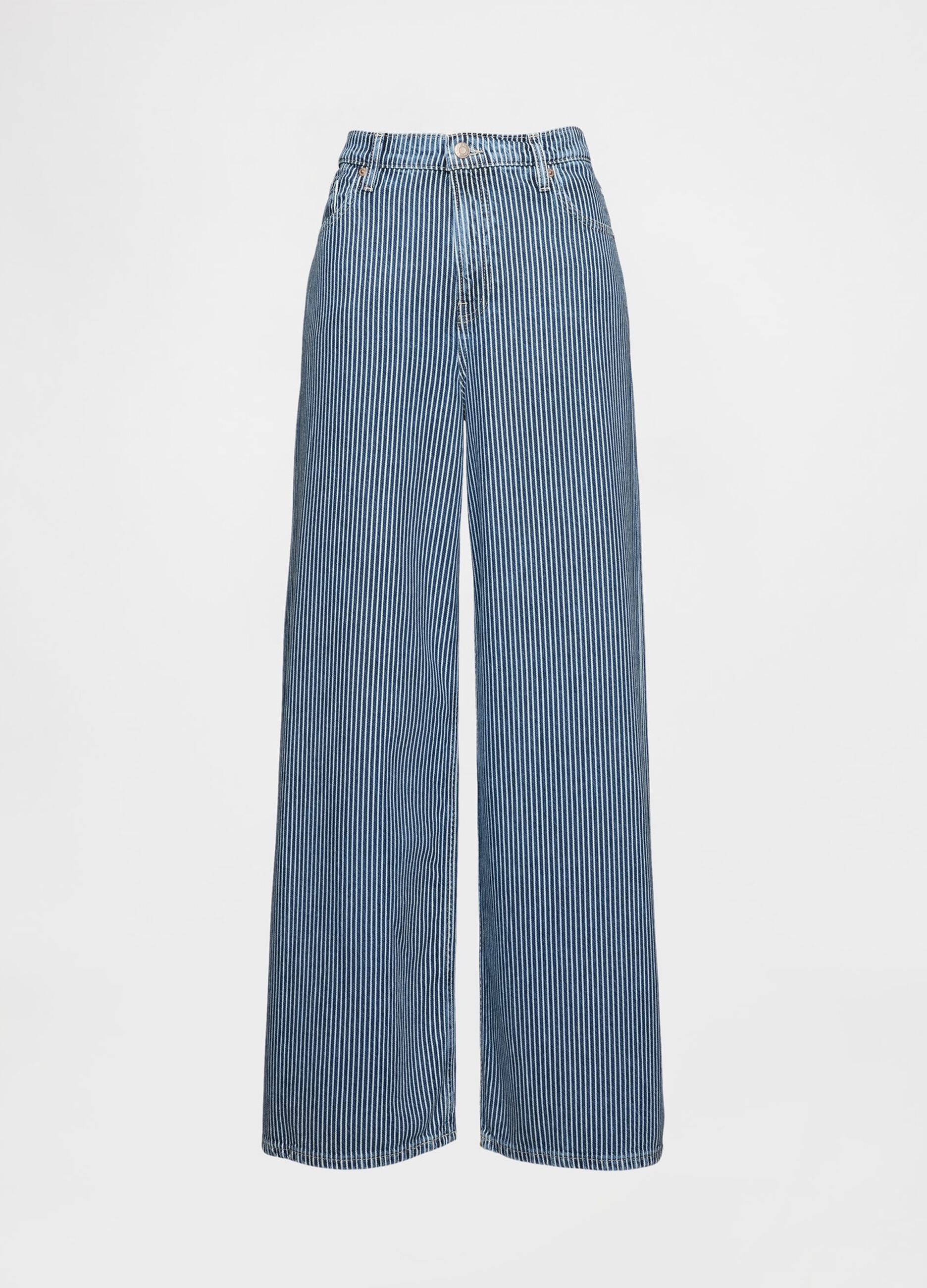 Gap Blue and White Striped Jeans in Cotton and Lyocell Blend