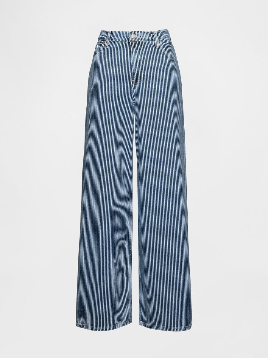 Gap Blue and White Striped Jeans in Cotton and Lyocell Blend_4