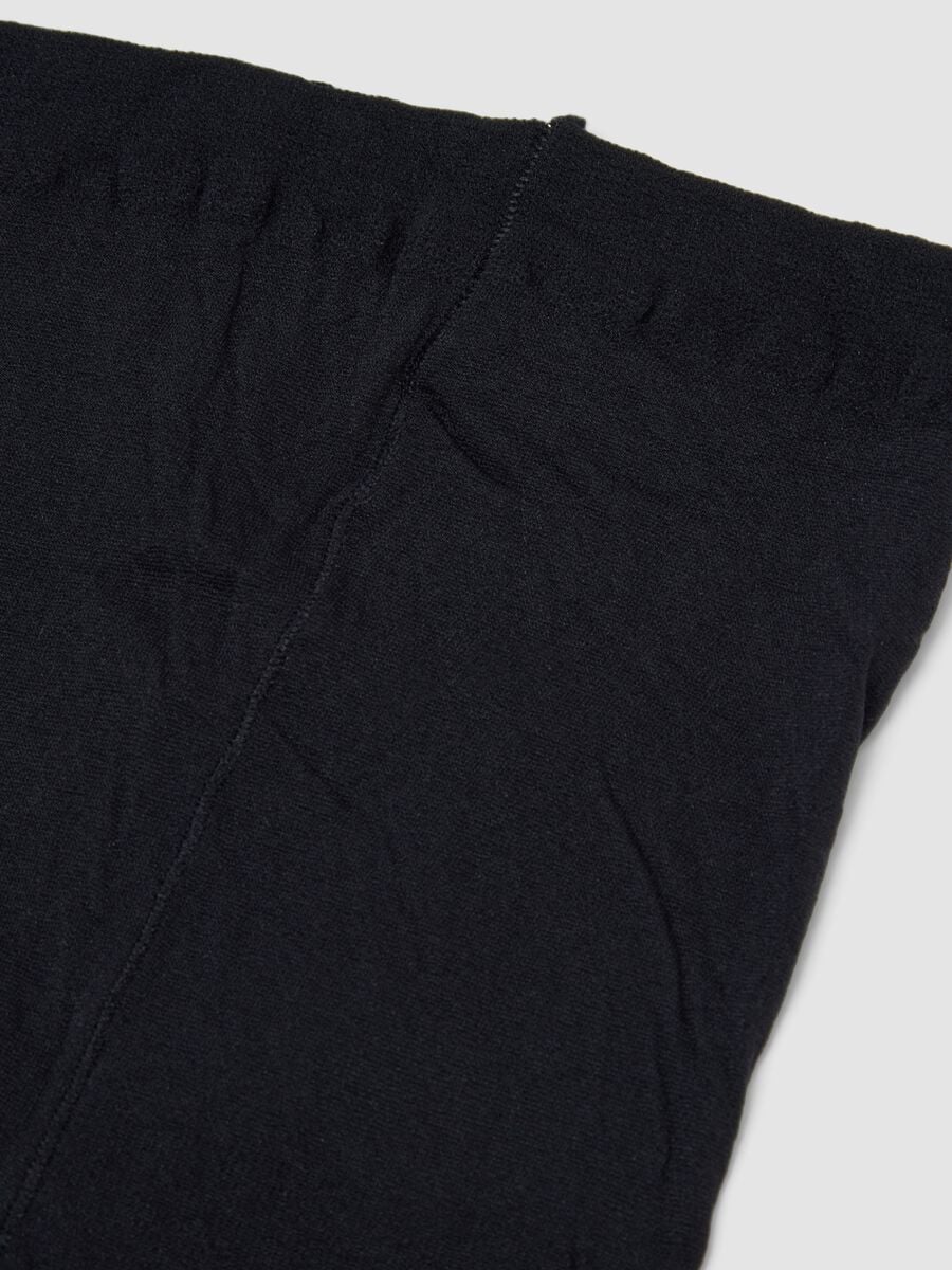 Black stretch tights with star pattern_1