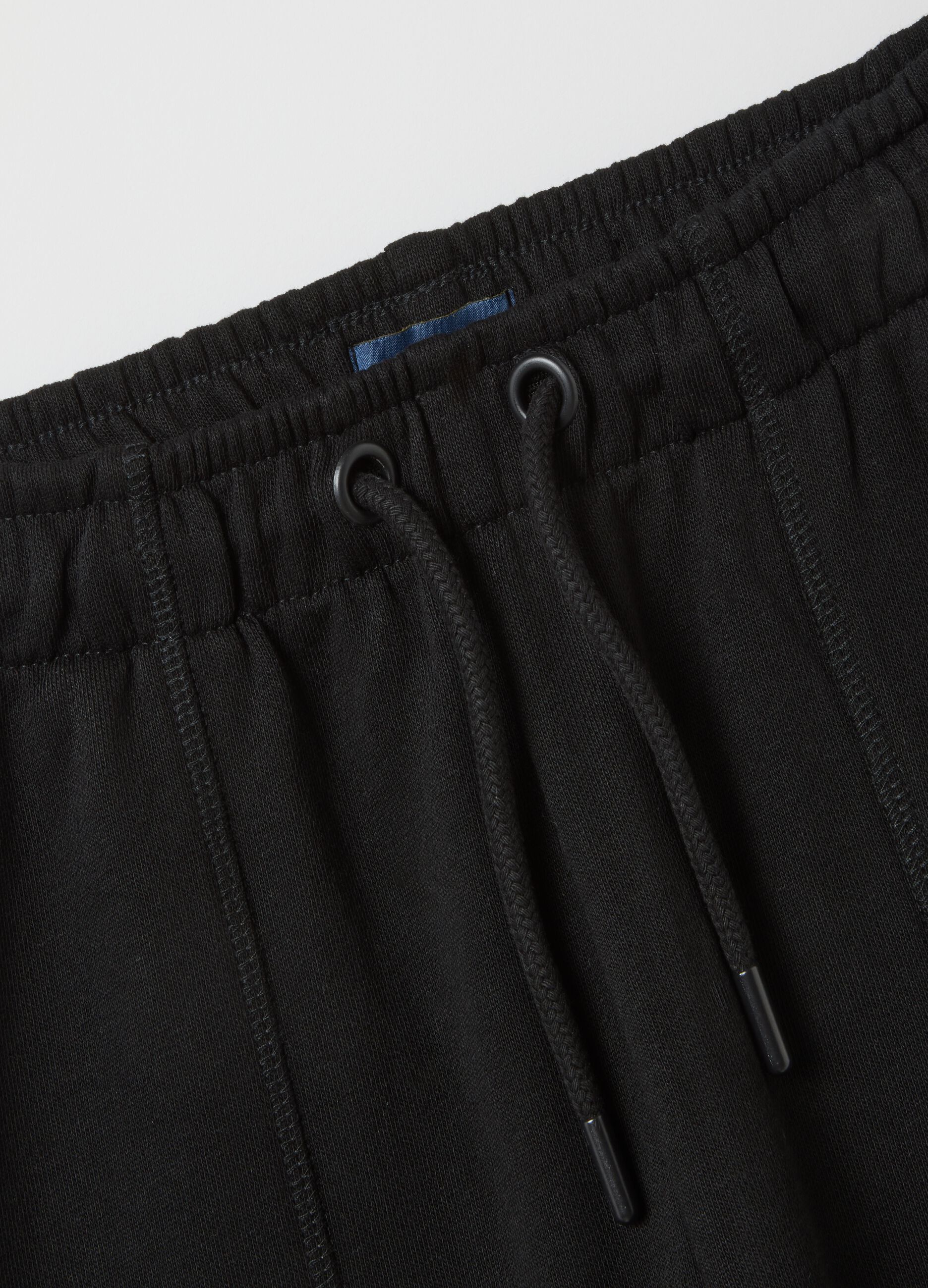 Girls' culotte trousers in pure black cotton