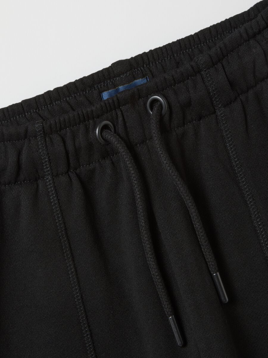 Girls' culotte trousers in pure black cotton_2