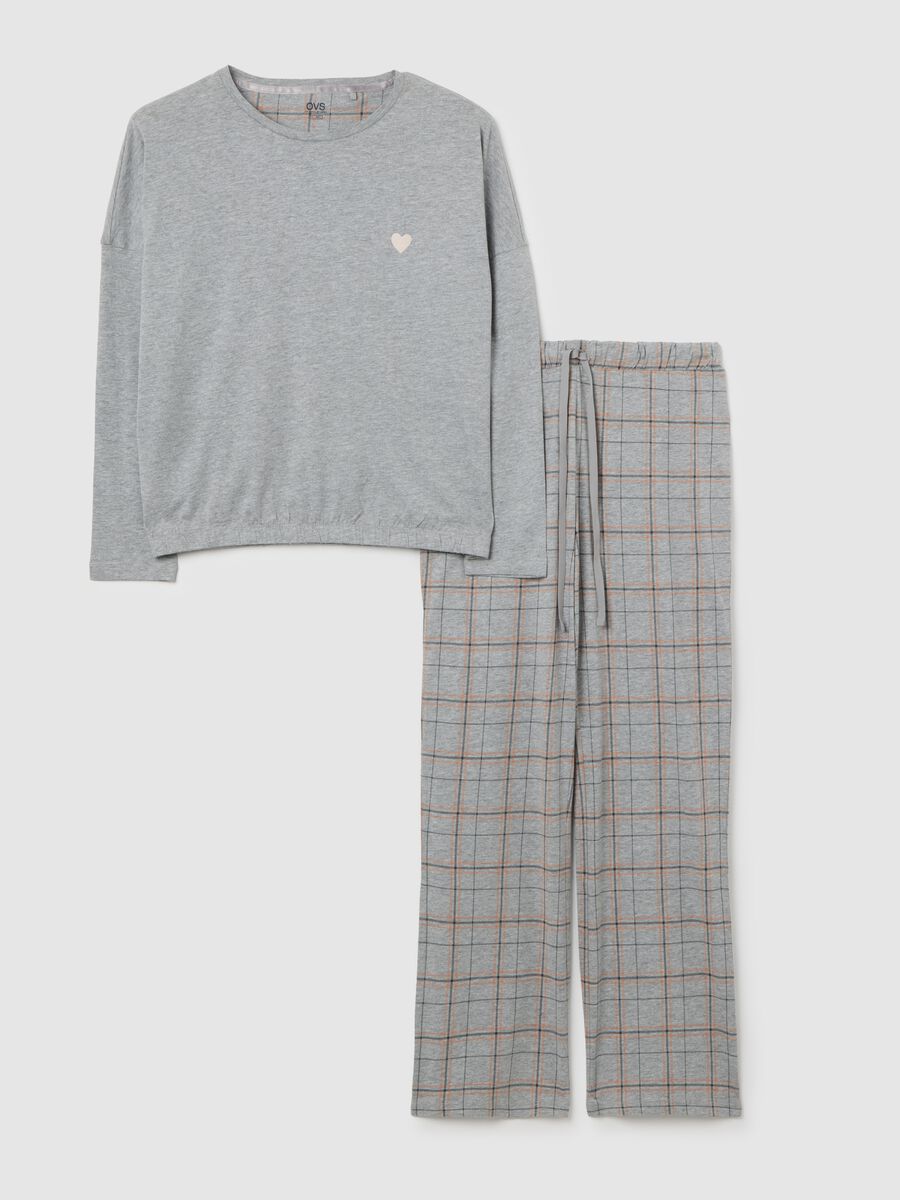 Grey Pyjamas with Heart Details_0