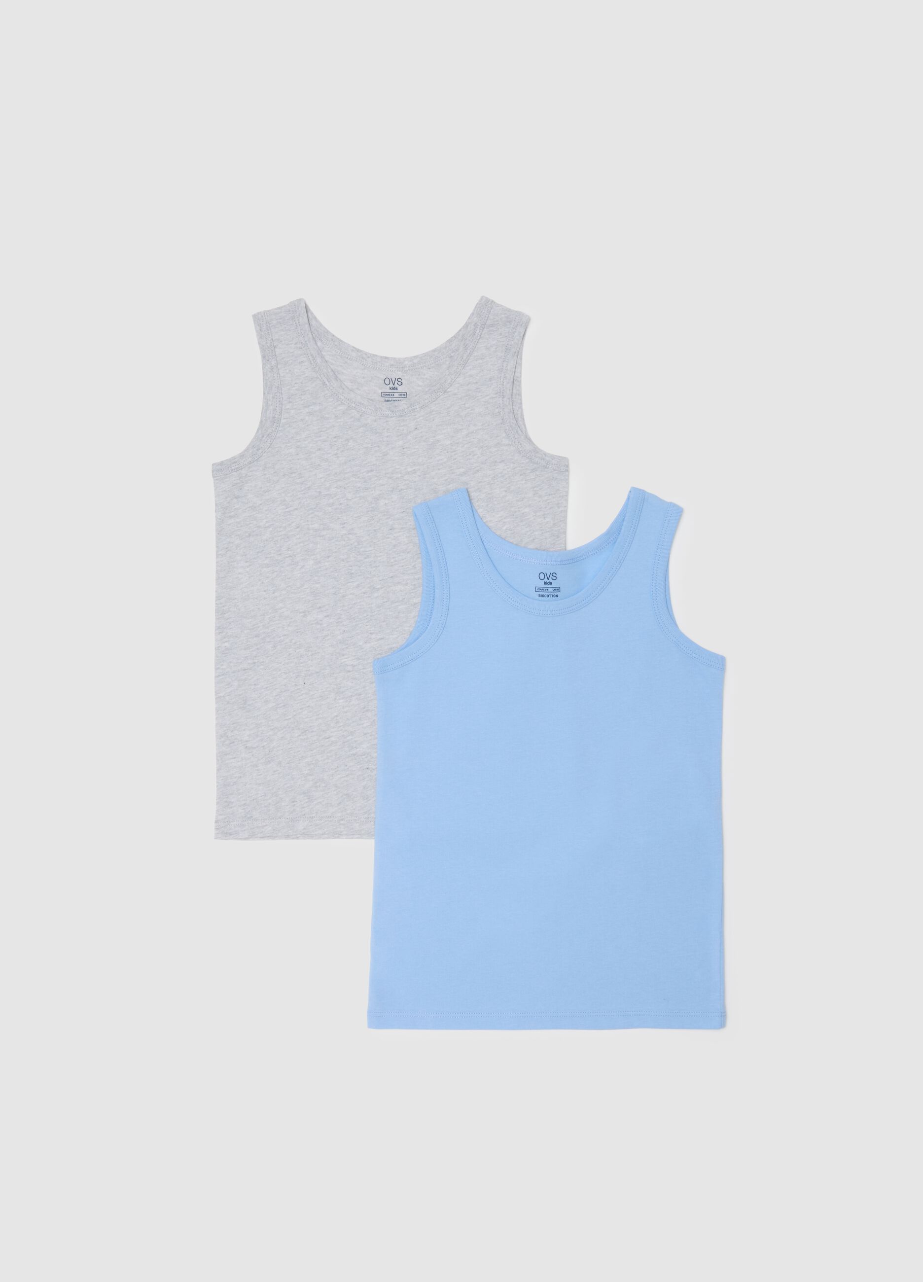 Blue and grey cotton vest