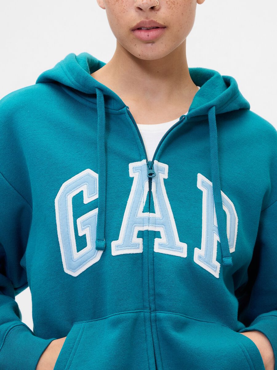 Blue Hoodie with Full Zip_3