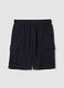 Blue cotton-blend Bermuda shorts_0