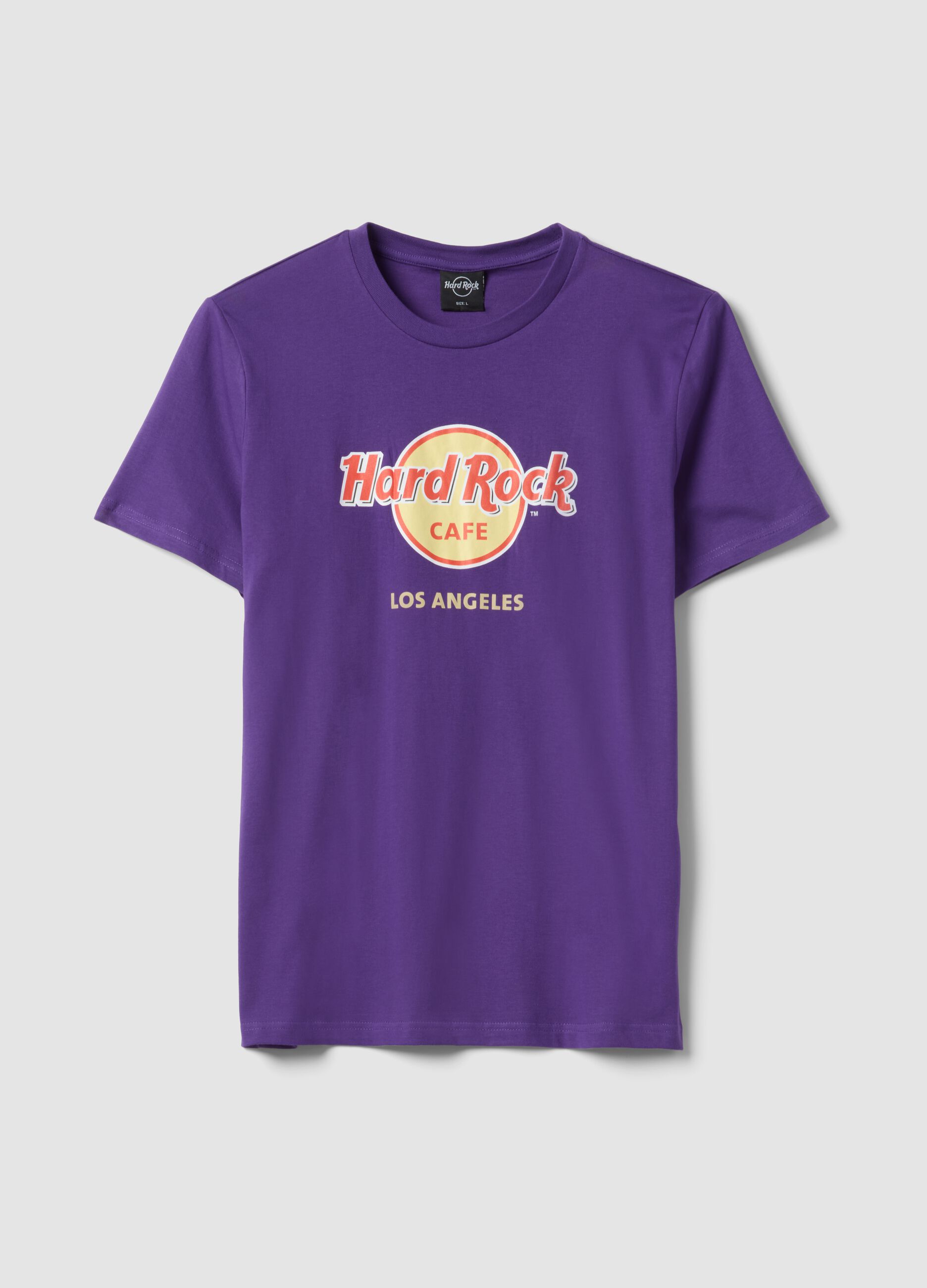Purple Hard Rock Cafe logo T-shirt in pure cotton, regular fit