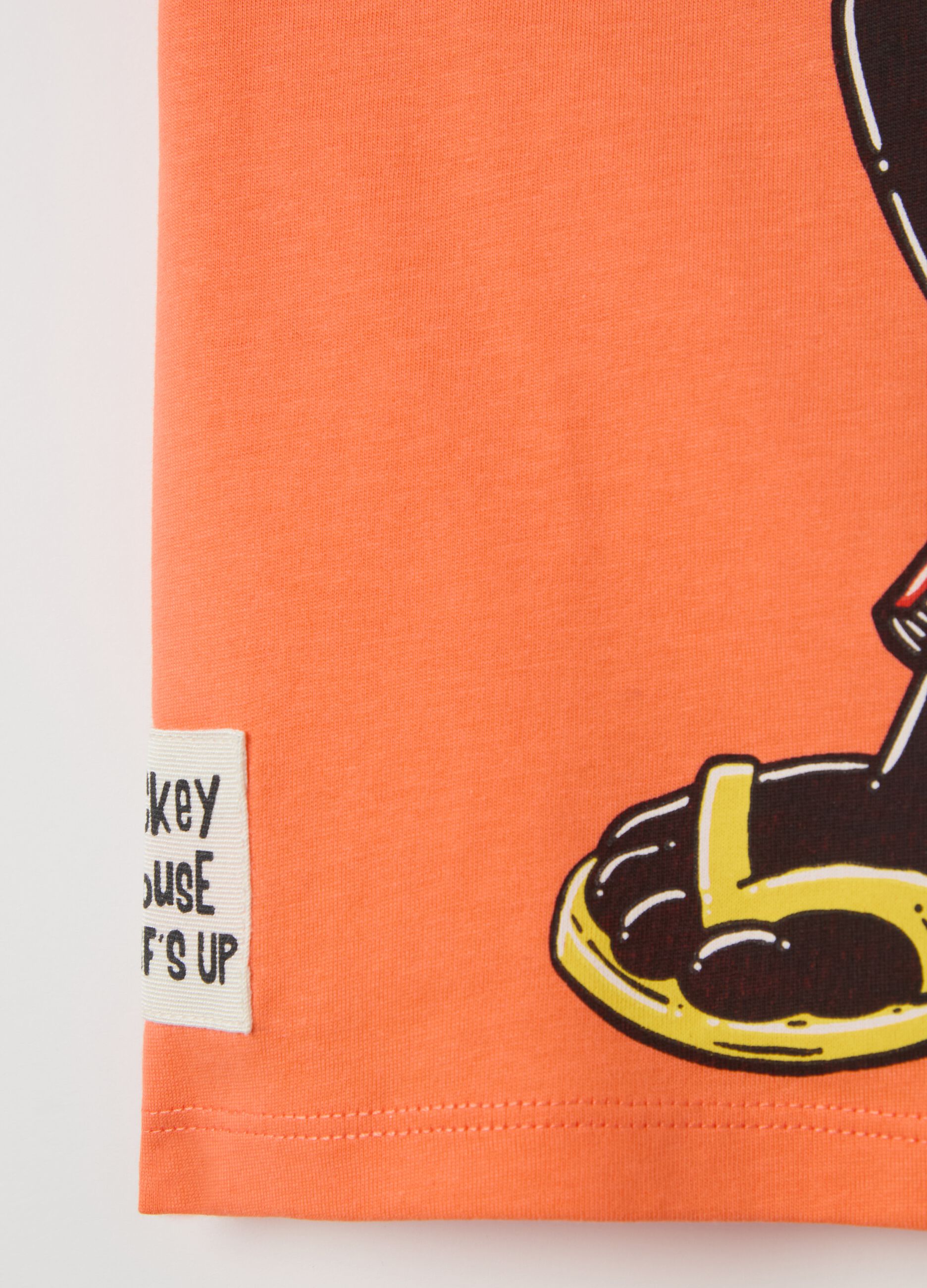 Cotton T-shirt with Mickey Mouse print