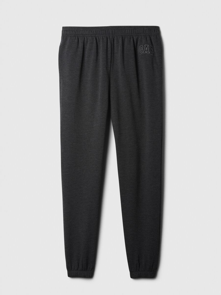 Pantaloni jogger grigi in misto cotone_3