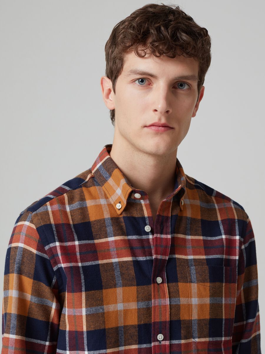 Camicia in flanella con tasca fantasia check_1