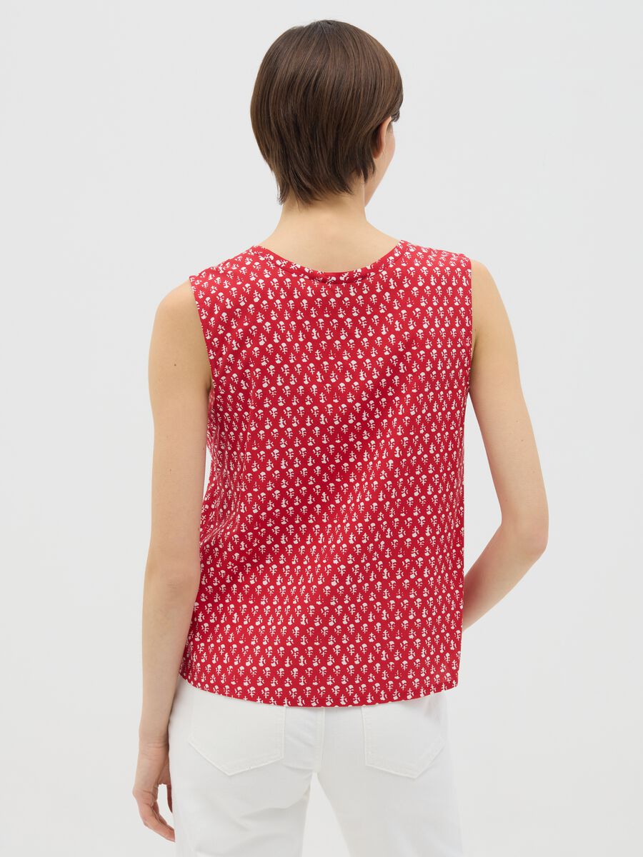 Red sleeveless pure viscose tank top by Ovs_3