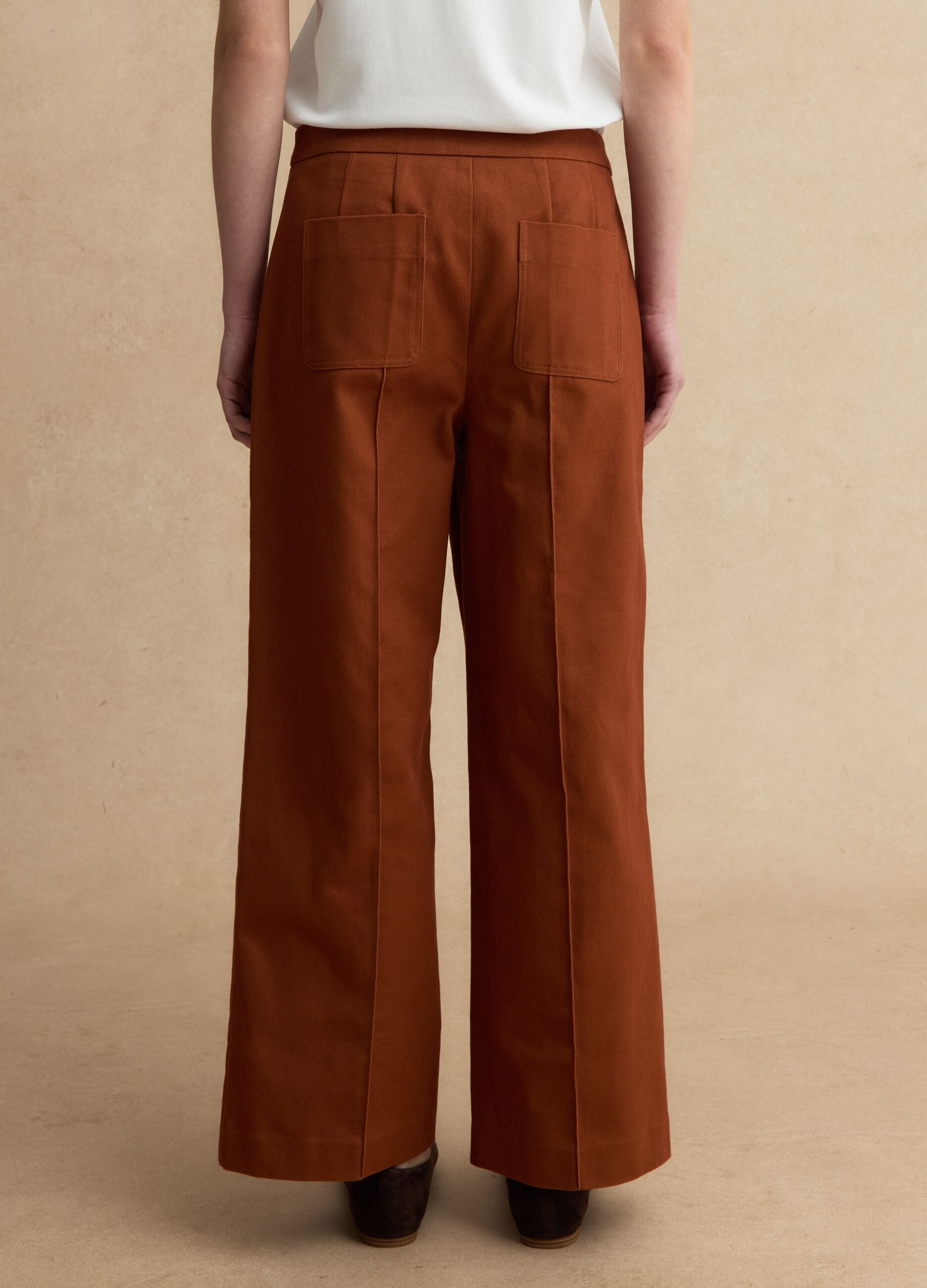 Brown pure cotton trousers