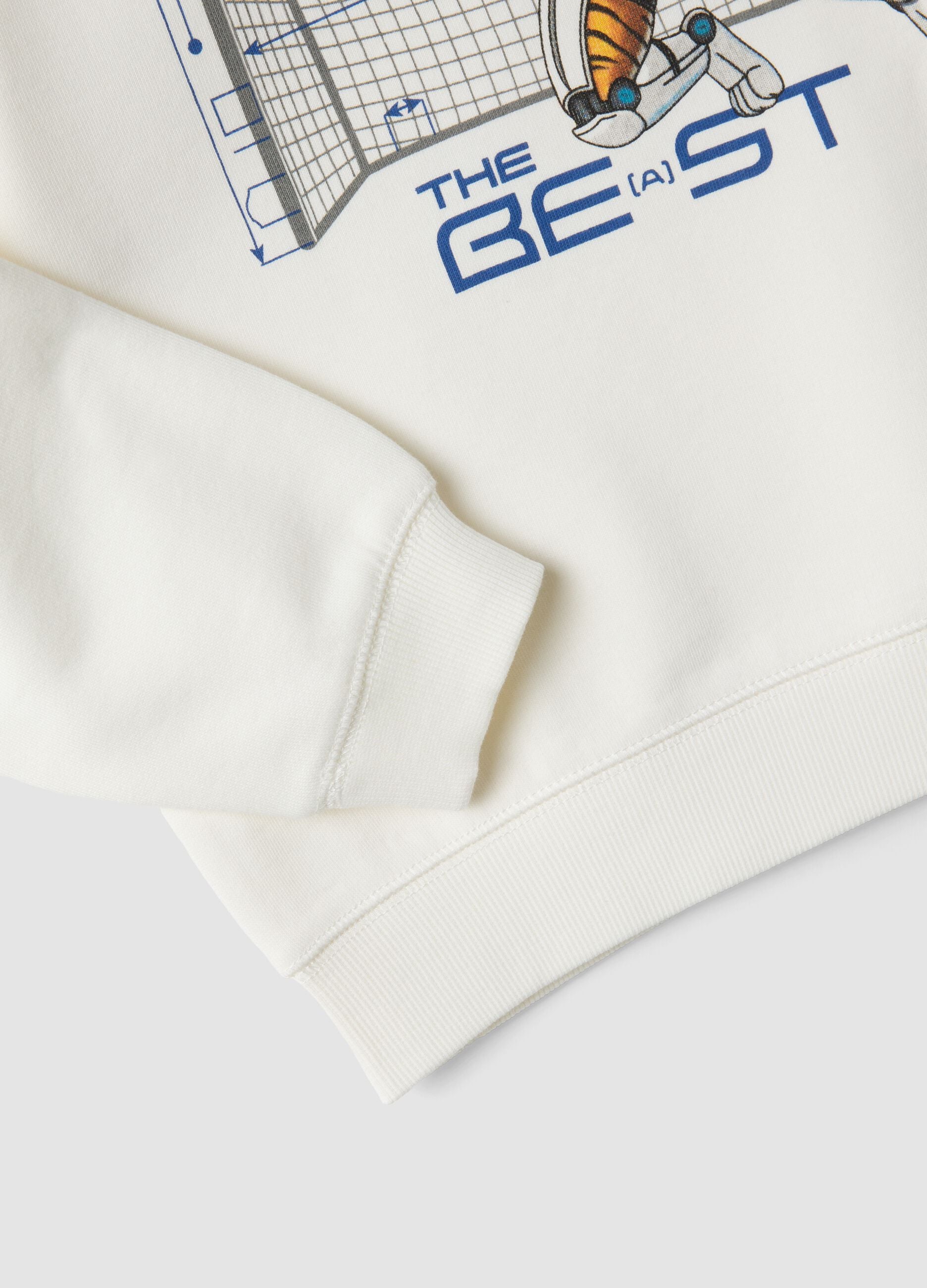 White organic cotton crew-neck sweatshirt