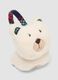 White checked earmuffs with teddy bear_0
