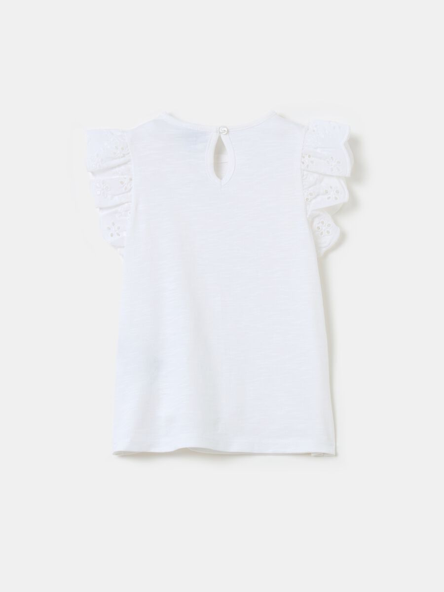 T-shirt with broderie anglaise frills_1