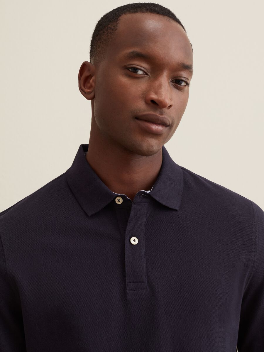 Cotton polo shirt with long sleeves_3