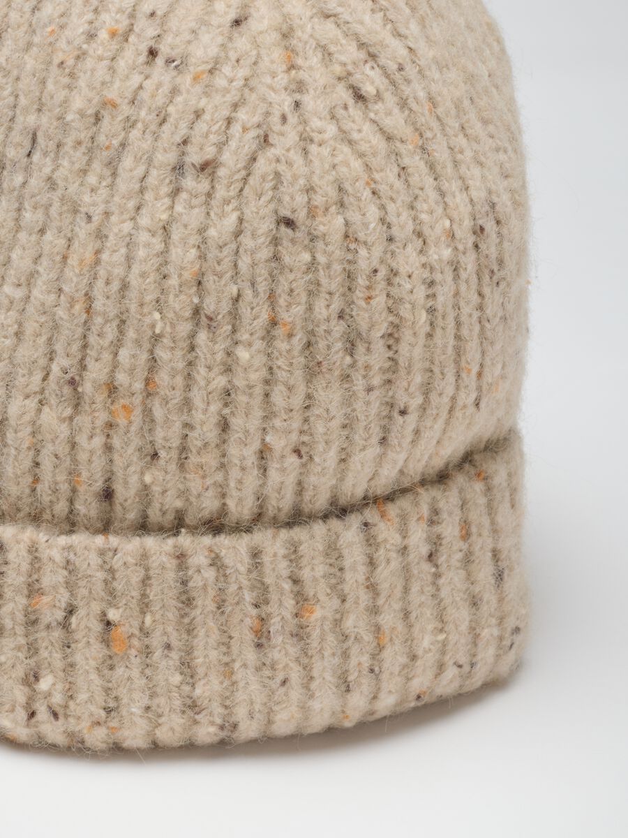 Berretto in misto lana beige_1