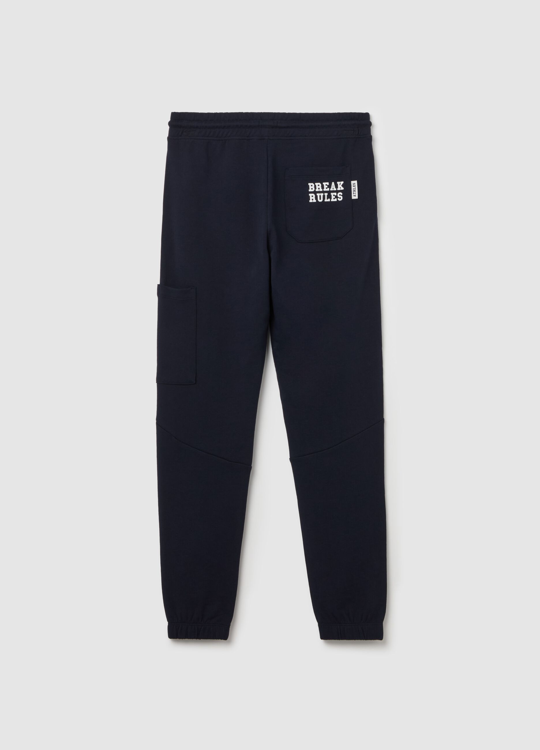 Fleece joggers with drawstring and print
