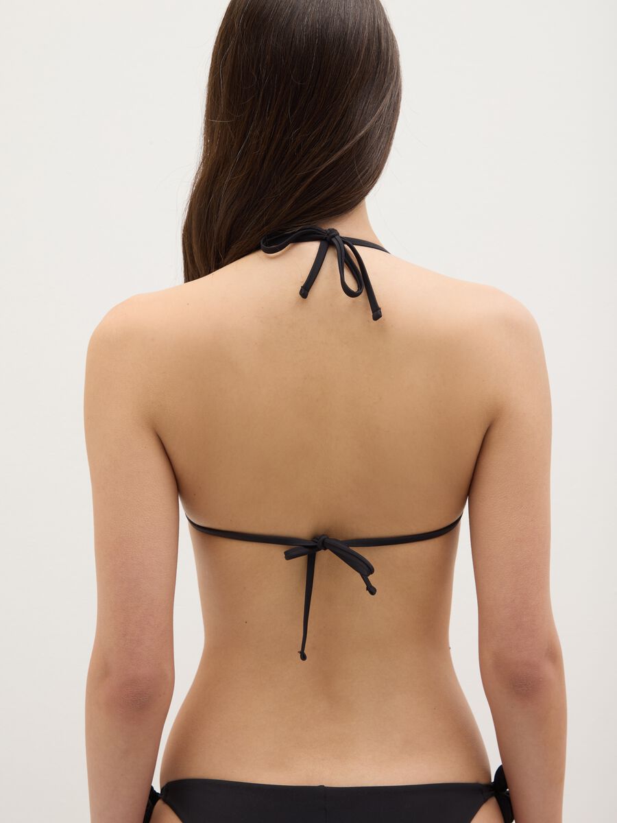 Women’s bikini top in a blend of metallic black fibre with  glitter effect_3