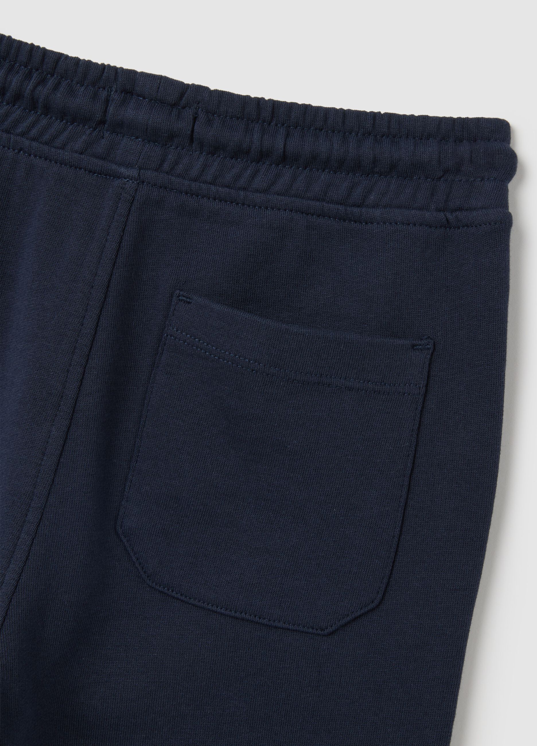 Children's blue regular fit jogger trousers in pure cotton