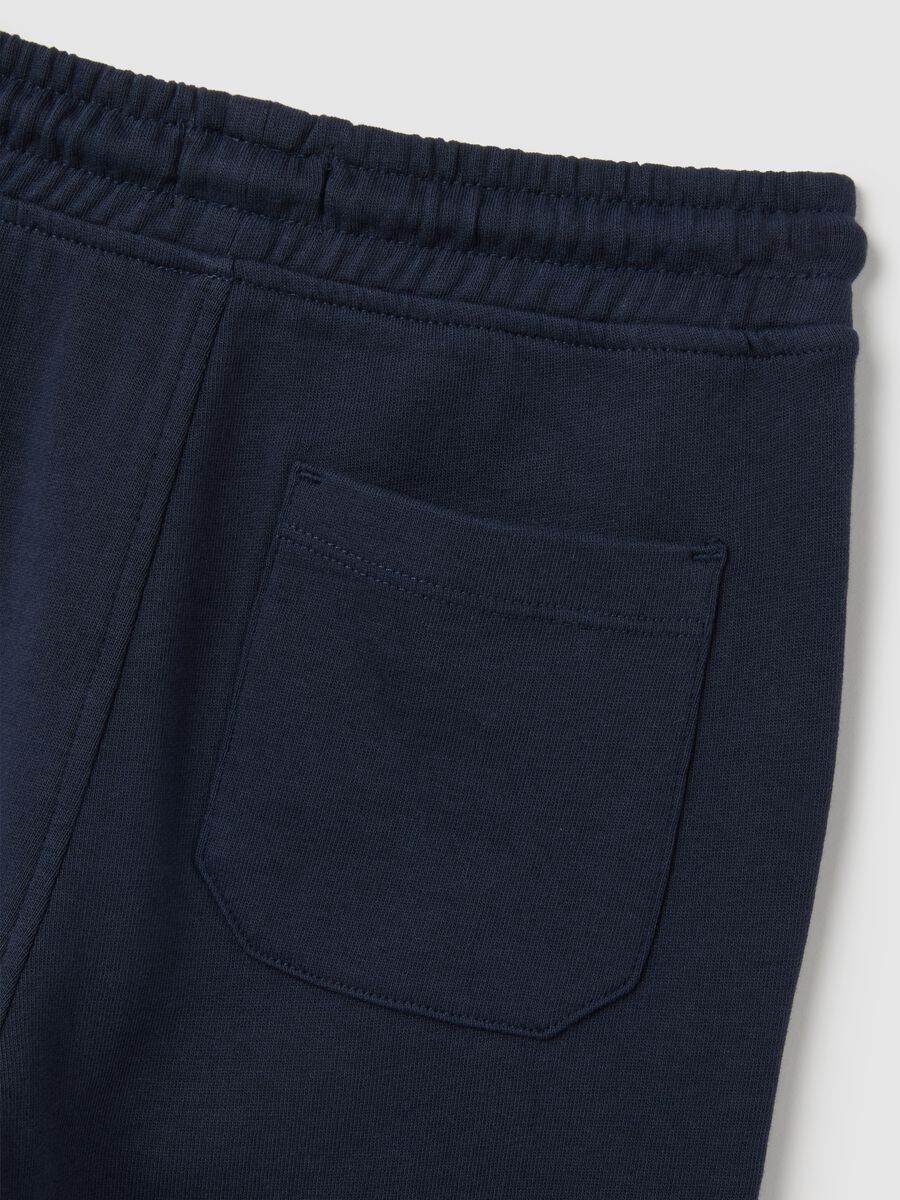 Children's blue regular fit jogger trousers in pure cotton_3