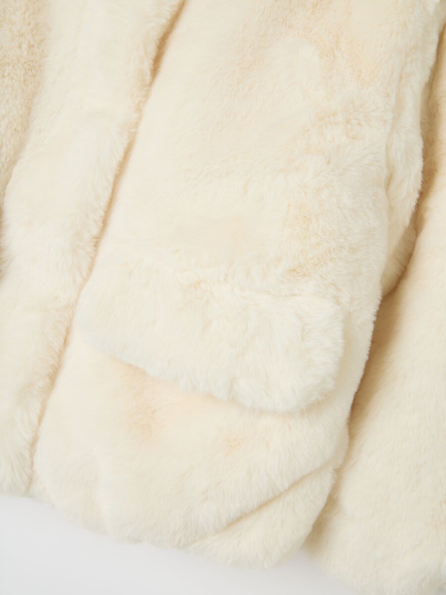 Girl's beige regular fit jacket with zip_3
