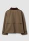 Brown cotton-blend jacket with contrast collar, regular fit_5