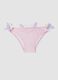 Pink stretch swim briefs with applied floral details_0