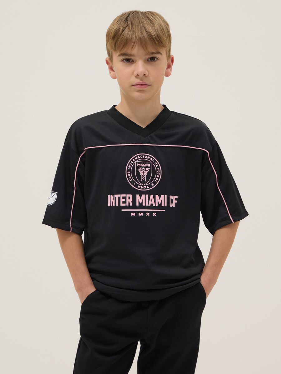 T-shirt in puro cotone nero regular fit Inter Miami CF_0