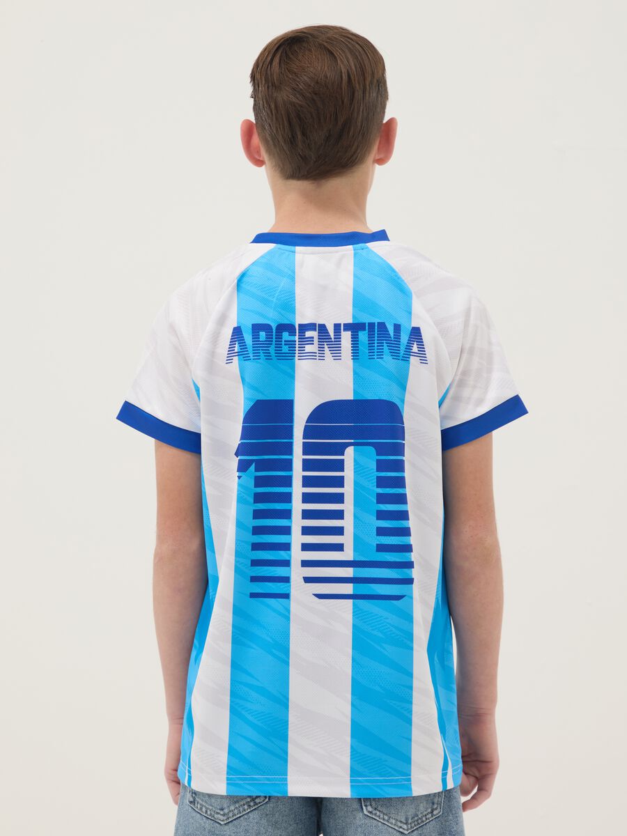 Kids&rsquo; Argentina striped T-shirt in white and sky blue, oversized fit_1