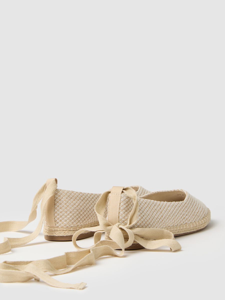 Women's Beige Fabric Ballet Flats_1