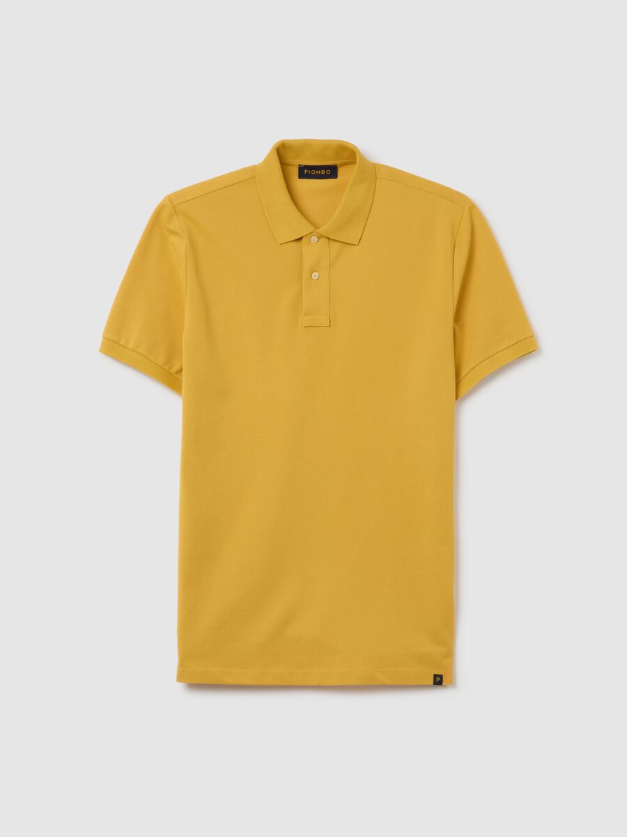 Yellow Short Sleeve Cotton Polo by Piombo_4
