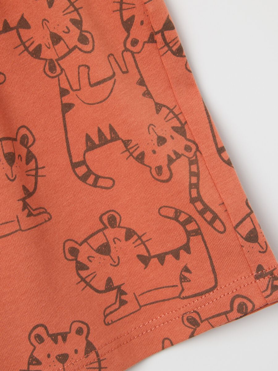 Jersey Bermuda shorts with drawstring and print_3