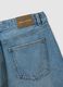 Blue slim fit pure cotton jeans_5