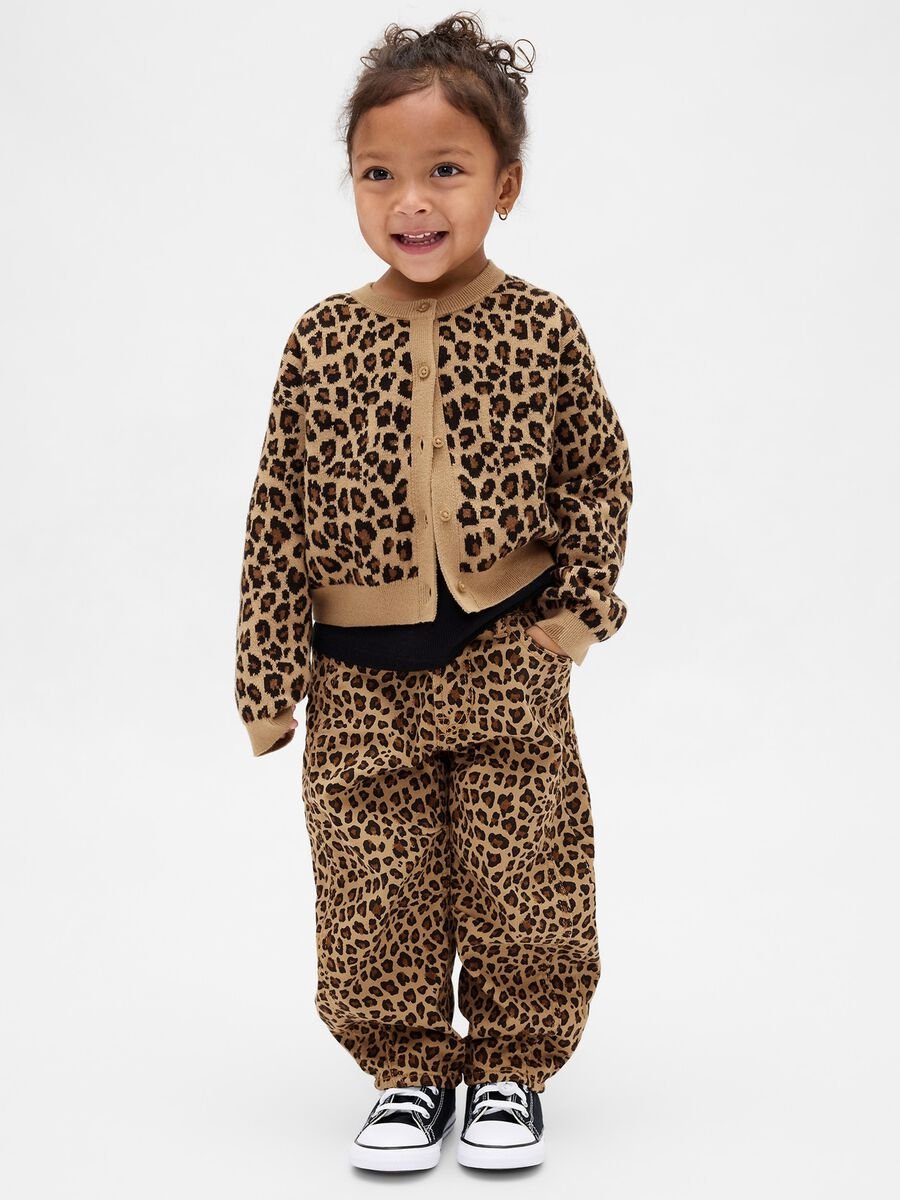Beige trousers with leopard print_0
