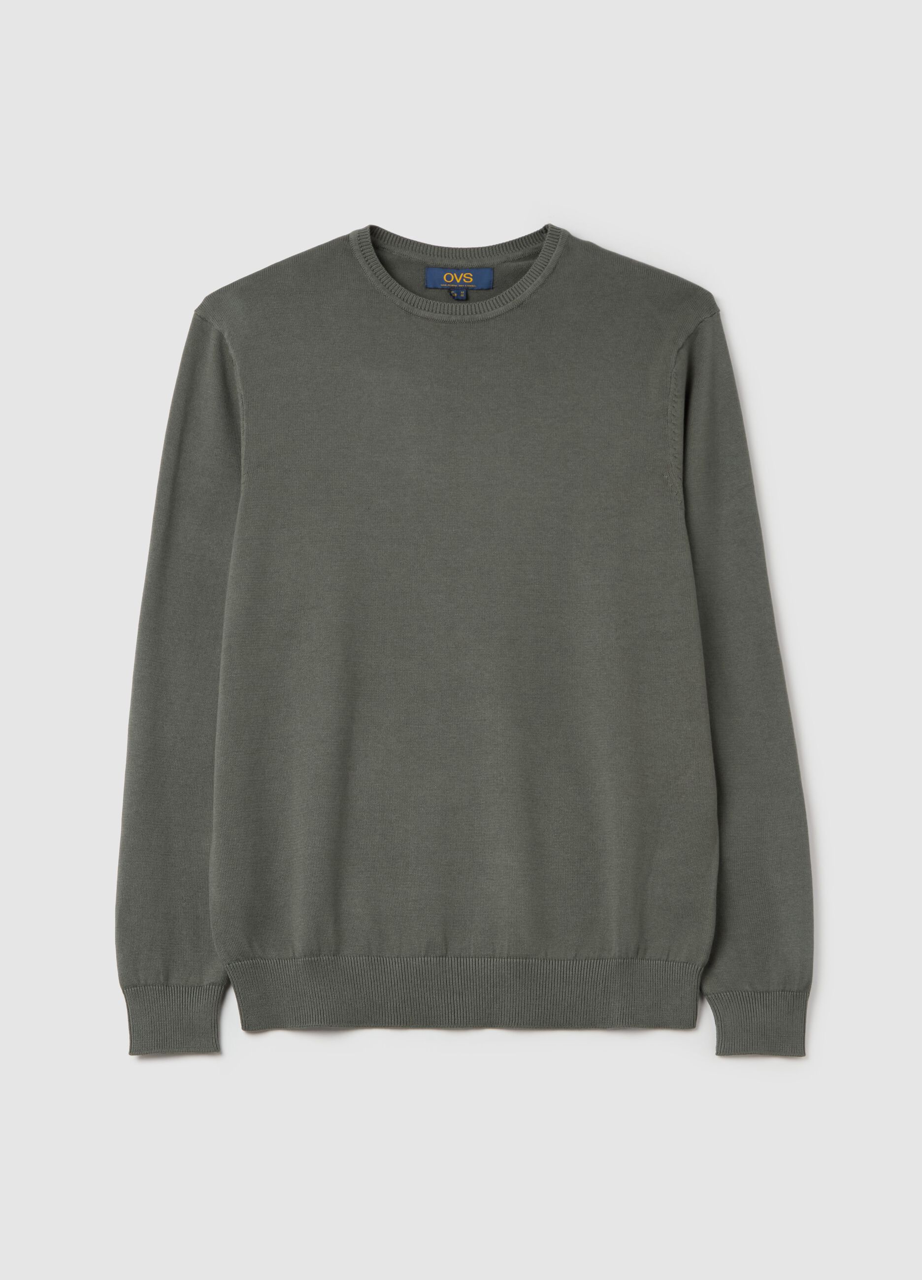 Cotton pullover with round neck