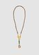Collana marrone, gialla, arancione, grigio argento, azzurro turchese, bianco sporco e rossa_0
