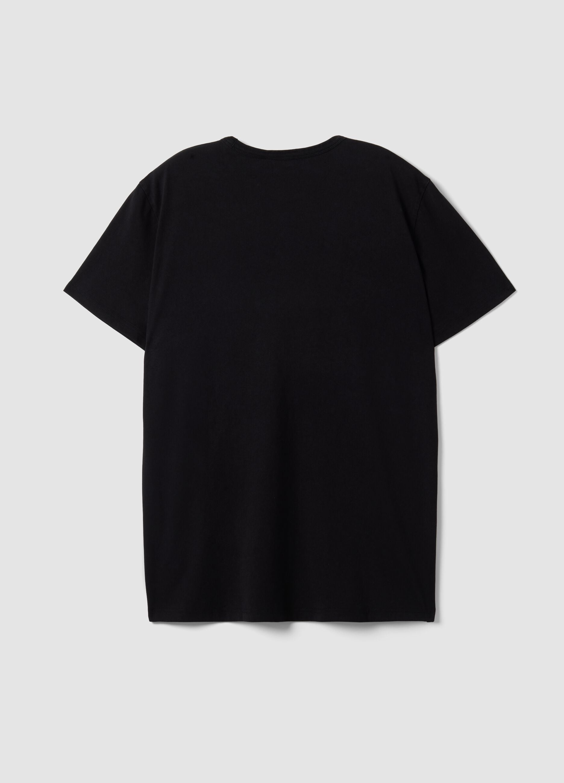Black pure cotton T-shirt with Pink Floyd print
