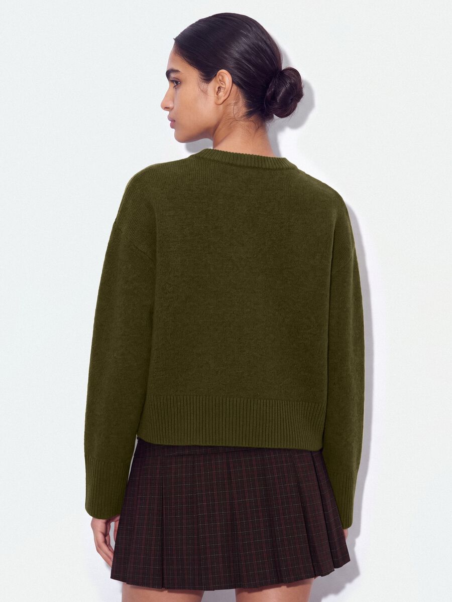 Green stretch wool crew-neck oversized jumper_2