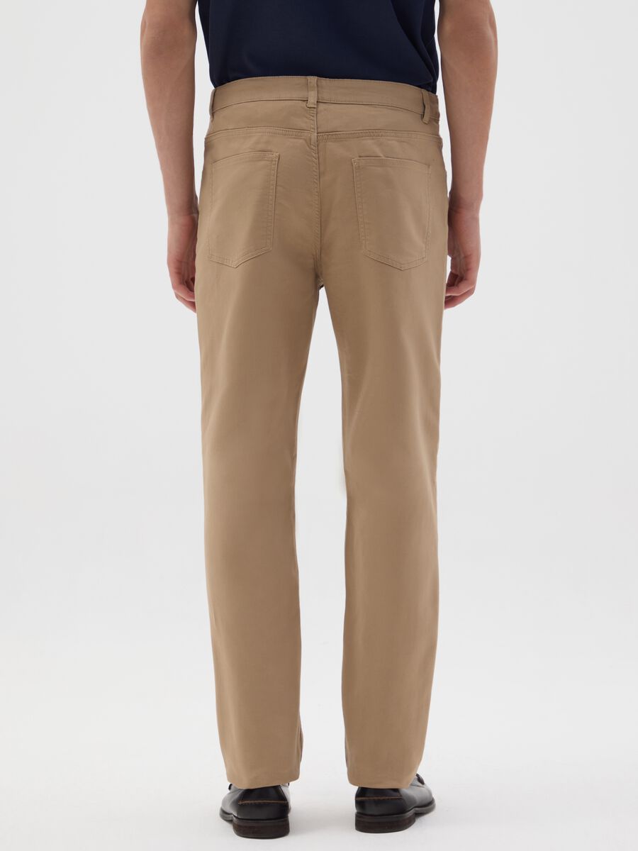 Slim fit beige cotton trousers_2