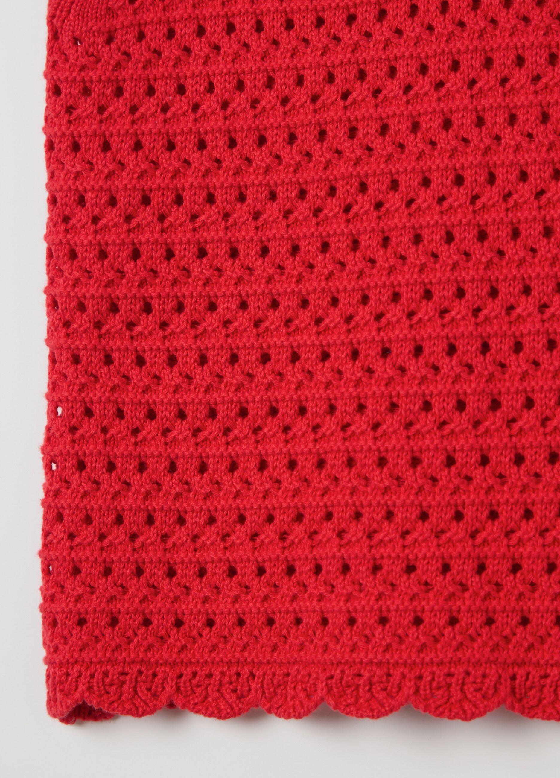 Tank top crochet con scollo a V rosso