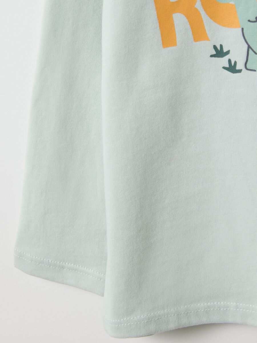 Baby regular fit green pure cotton t-shirt with print_3