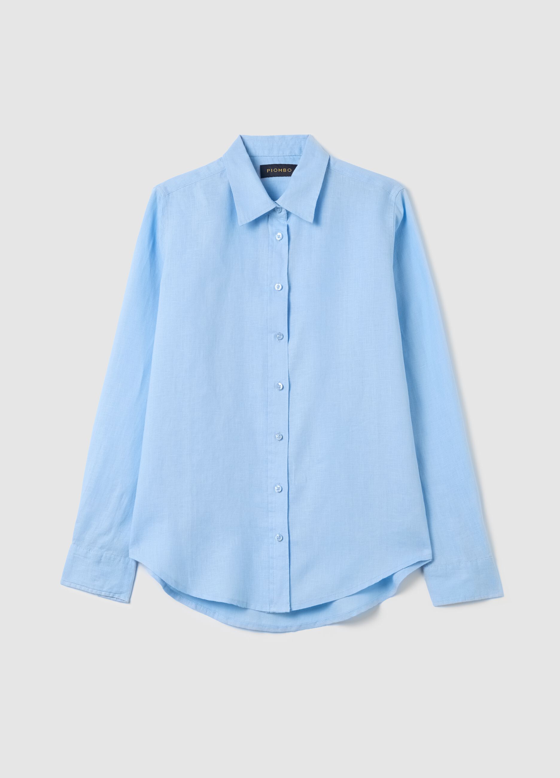 Light blue regular-fit shirt in linen