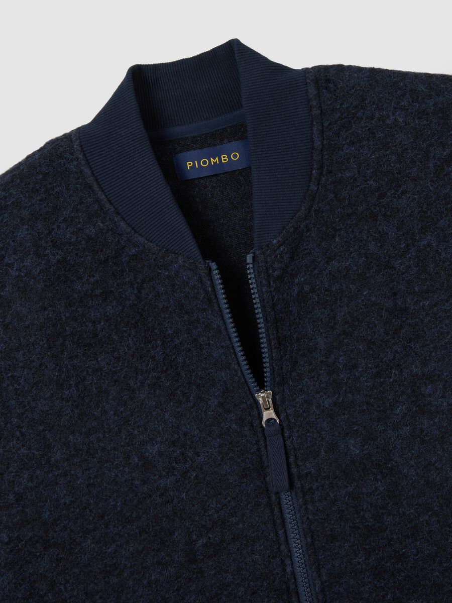 Blue Wool Blend Waistcoat_1