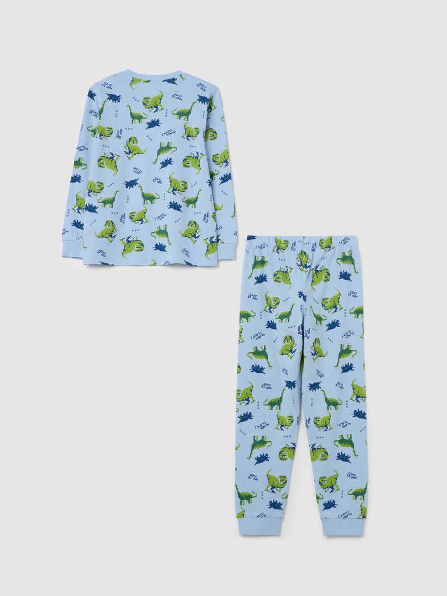 Long pyjamas with all-over dinosaurs print_1