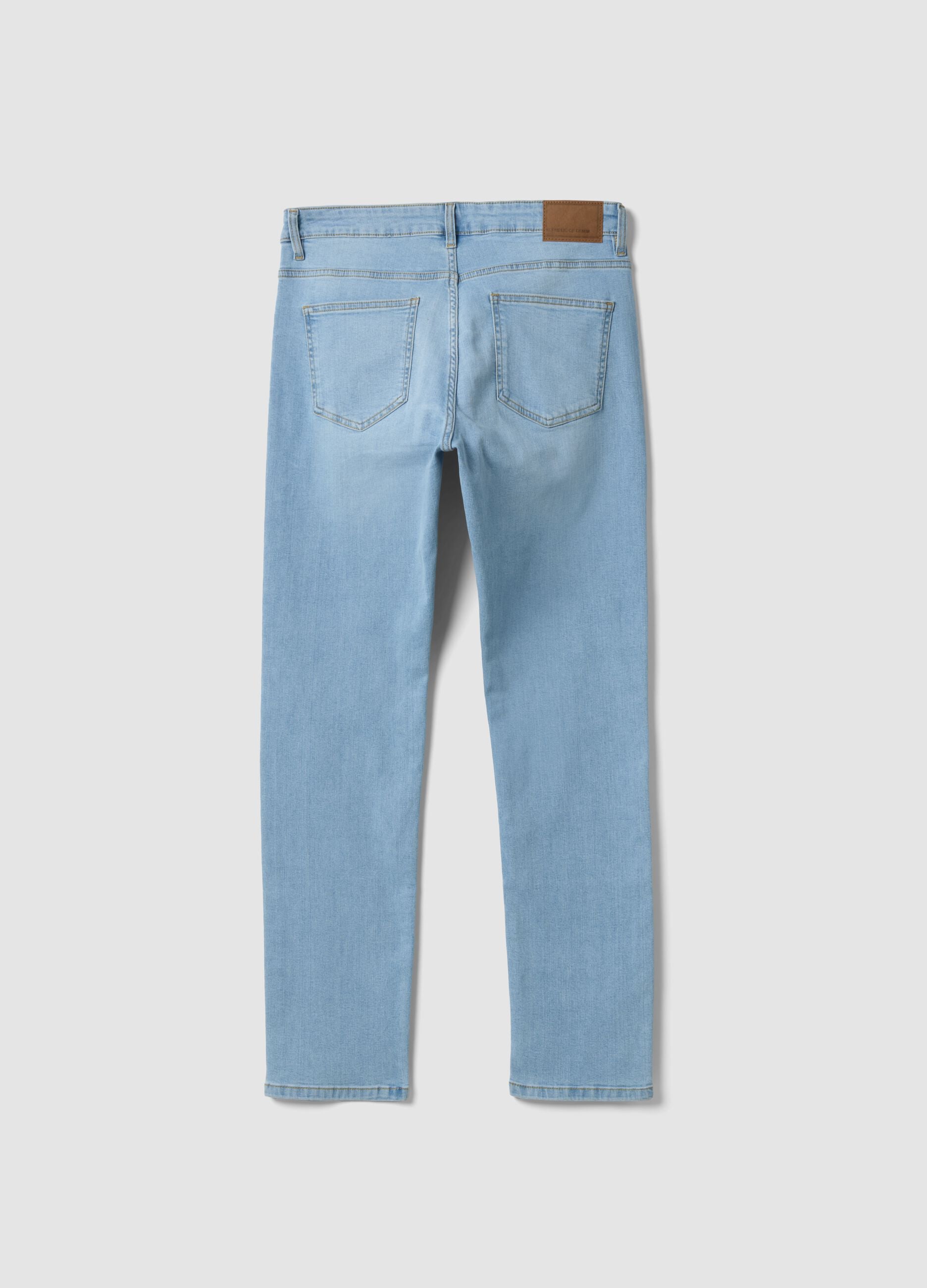 Light blue slim-fit stretch cotton jeans