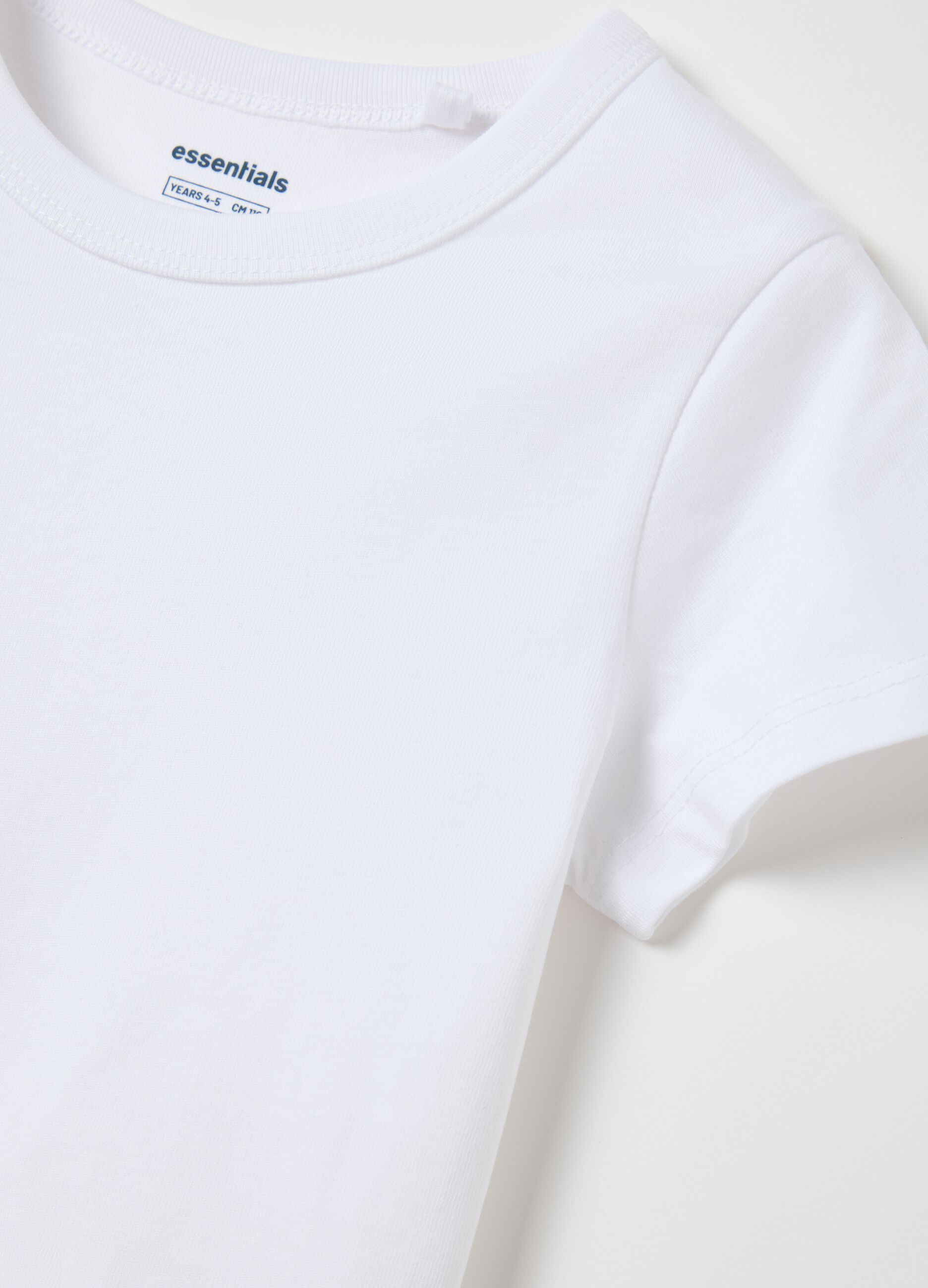 Girls’ white regular-fit T-shirt in 100% cotton