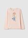 Pink pure cotton t-shirt for girls regular fit with print_0